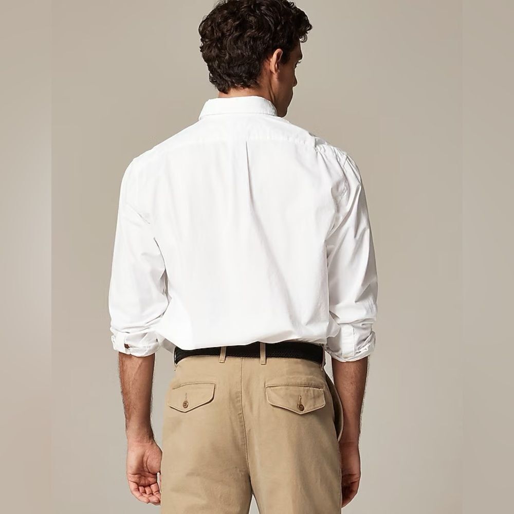 NWT J CREW Slim Untucked Broken-in organic cotton oxford shirt in white - Picture 2 of 7